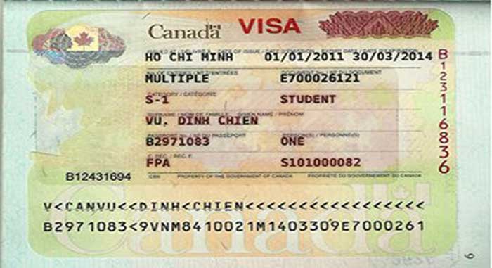 visa sample canada